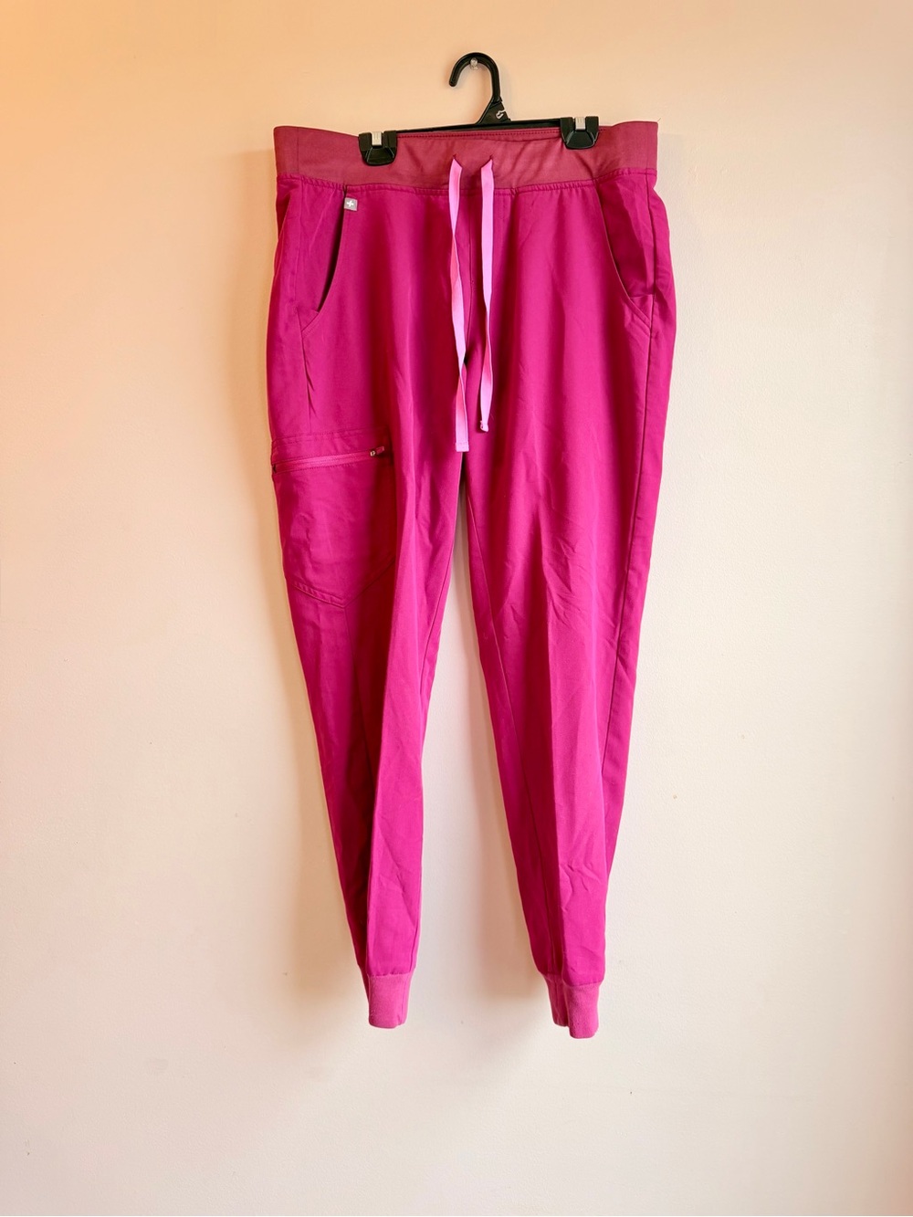 Figs Bright Pink Jogger Scrub Pants with Drawstring - Womens